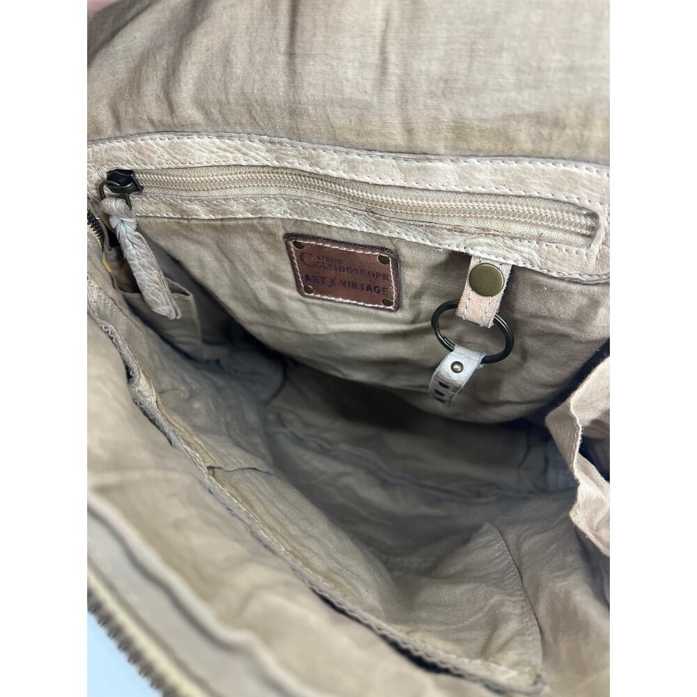 Studio Caleidoscope Gatti Leather Stud Embellished Backpack in Beige - Picture 16 of 16